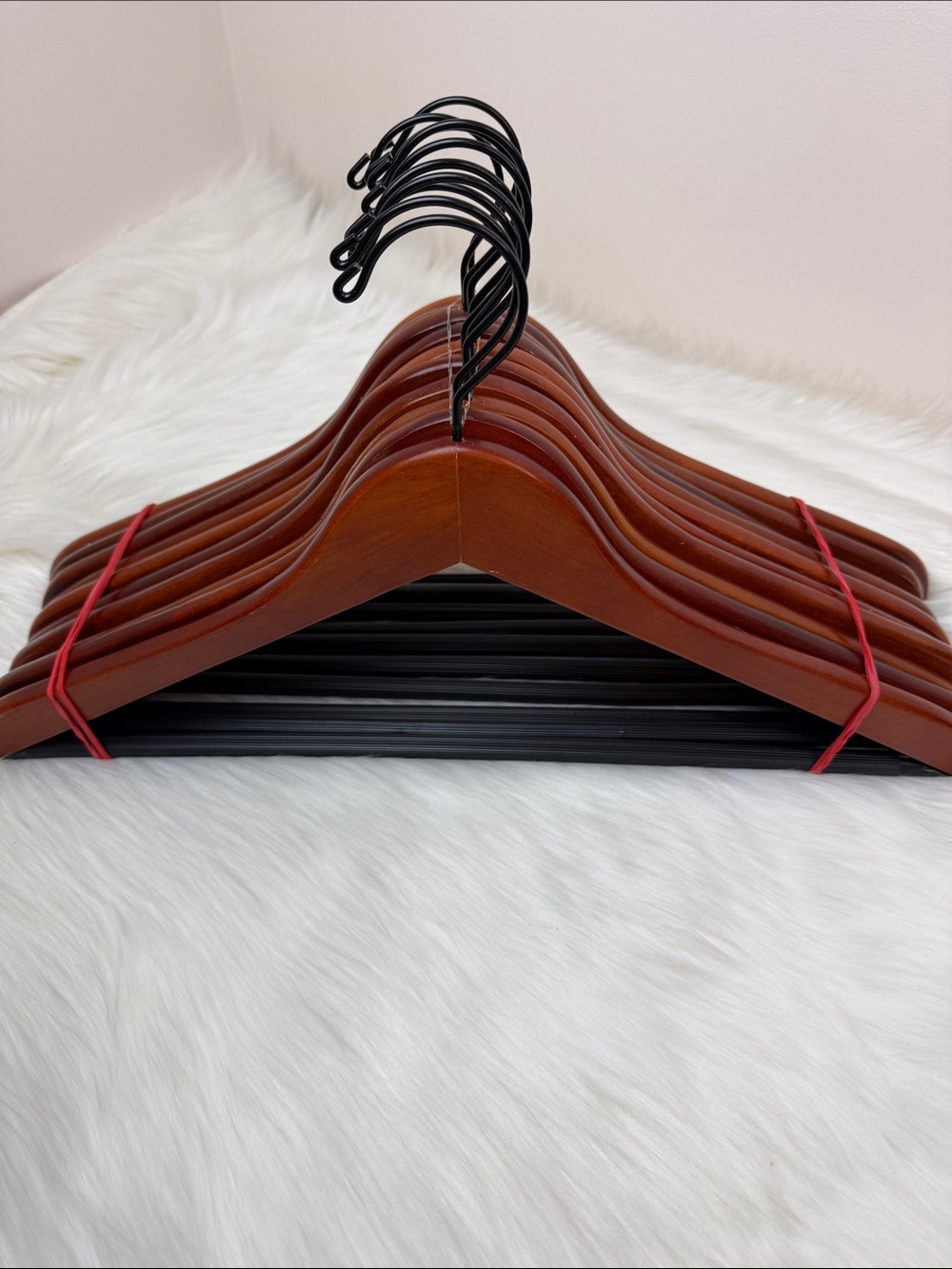 Brookstone Premium Wooden Suit Hangers in Mahogany  - Set of 10